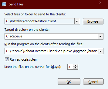 How to upgrade the Reboot Restore client and console